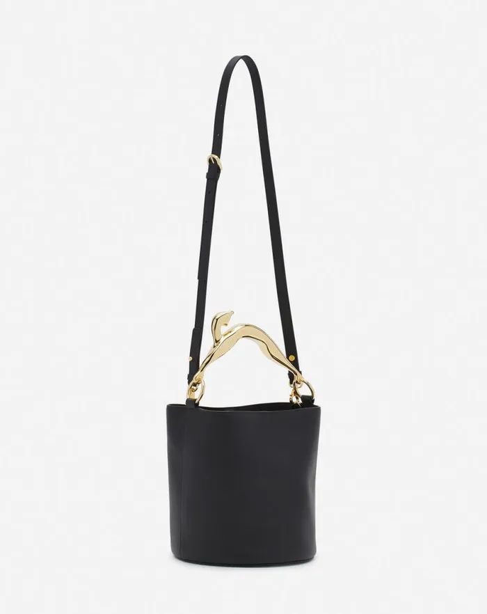 Women Lanvin Crossbody Bags and Shoulder Bags Leather Fusion Cat Bucket Bag Black Women Lanvin Crossbody Bags and Shoulder Bags Leather Fusion Cat Bucket Bag Black