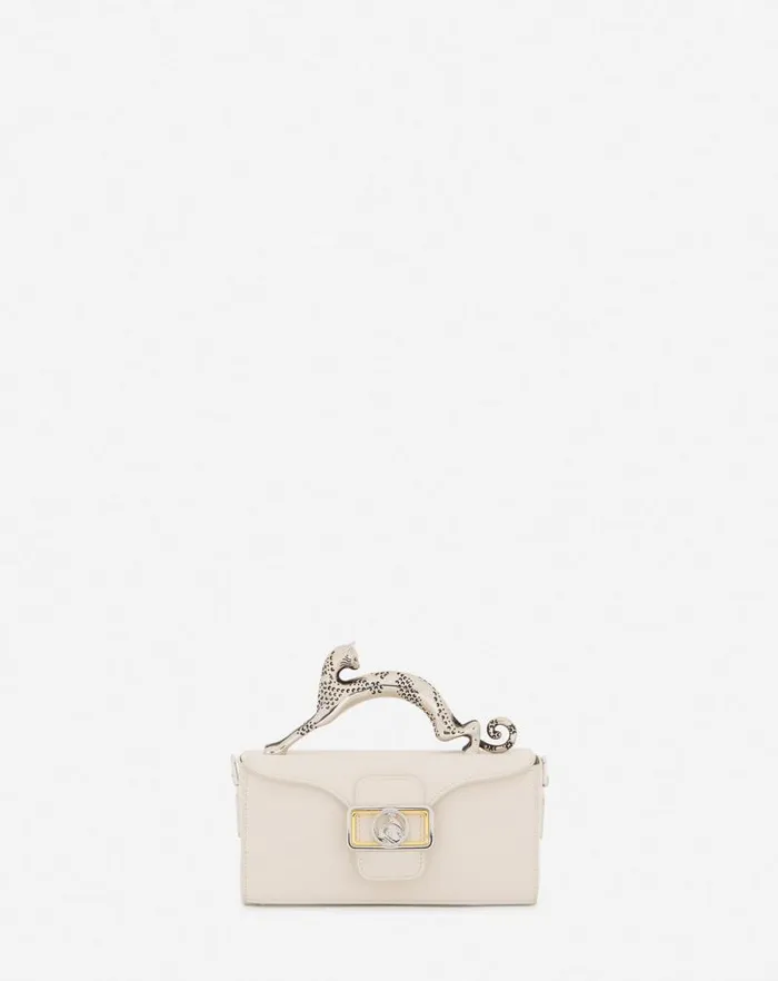 Women Lanvin Crossbody Bags and Shoulder Bags Nano Pencil Cat Leather Bag Chalk Women Lanvin Crossbody Bags and Shoulder Bags Nano Pencil Cat Leather Bag Chalk