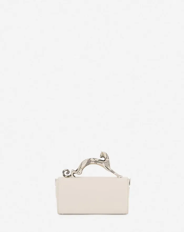 Women Lanvin Crossbody Bags and Shoulder Bags Nano Pencil Cat Leather Bag Chalk Women Lanvin Crossbody Bags and Shoulder Bags Nano Pencil Cat Leather Bag Chalk