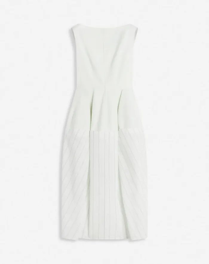 Women Lanvin Dresses Cotton Peplum Dress Whiteblack