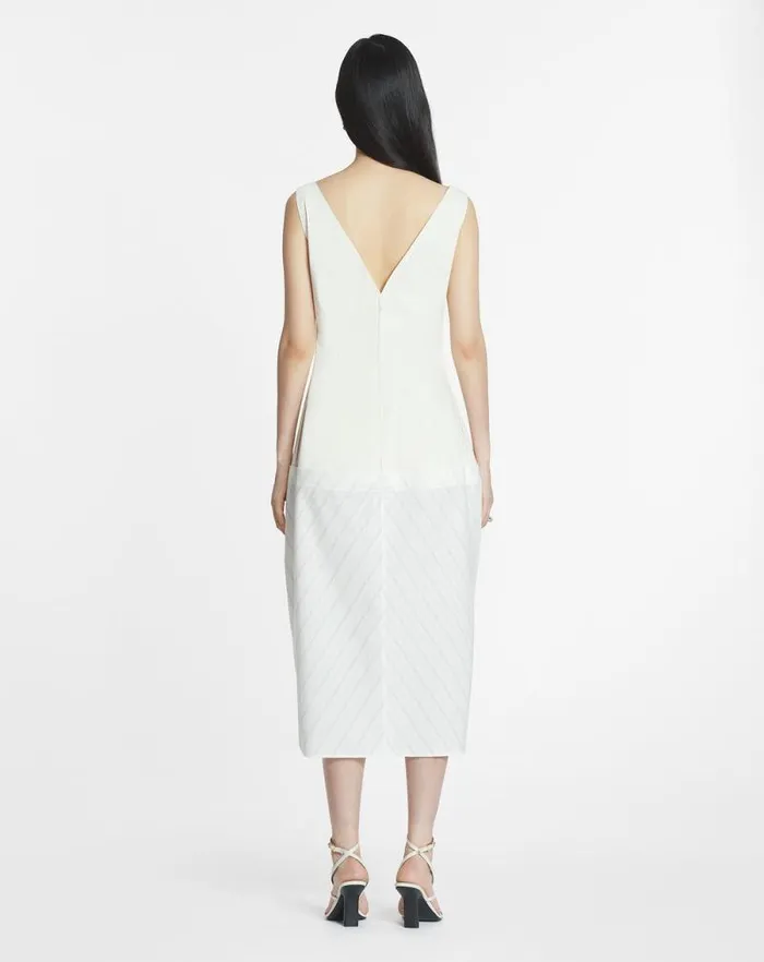 Women Lanvin Dresses Cotton Peplum Dress Whiteblack Women Lanvin Dresses Cotton Peplum Dress Whiteblack