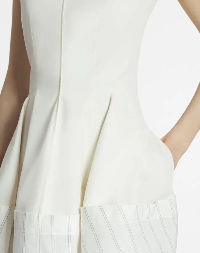Women Lanvin Dresses Cotton Peplum Dress Whiteblack Women Lanvin Dresses Cotton Peplum Dress Whiteblack