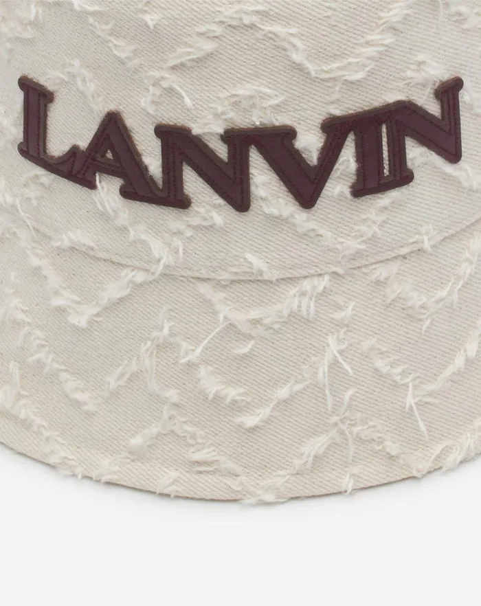 Women Lanvin Hats Herringbone Motif Lanvin Bucket Hat Light Beigeburgundy Women Lanvin Hats Herringbone Motif Lanvin Bucket Hat Light Beigeburgundy