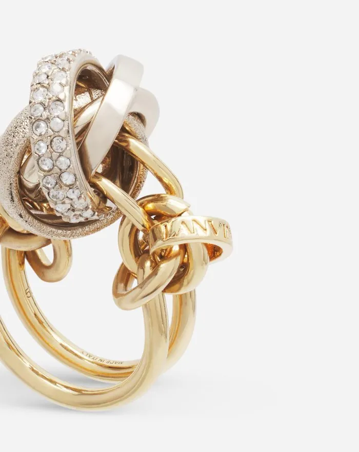 Women Lanvin Jewelry Partition By Lanvin Knot Ring Goldcrystal Women Lanvin Jewelry Partition By Lanvin Knot Ring Goldcrystal
