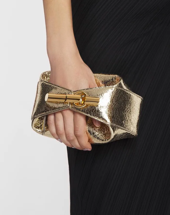Women Lanvin Mini Bags and Clutches Haute Squence Clutch Bag In Crackled Metallic Leather Gold Women Lanvin Mini Bags and Clutches Haute Squence Clutch Bag In Crackled Metallic Leather Gold