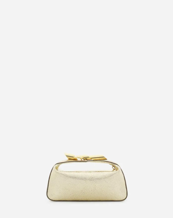 Women Lanvin Mini Bags and Clutches Haute Squence Clutch Bag In Crackled Metallic Leather Gold Women Lanvin Mini Bags and Clutches Haute Squence Clutch Bag In Crackled Metallic Leather Gold