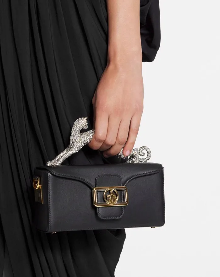 Women Lanvin Pencil Nano Pencil Cat Bag In Leather And Rhinestone Black Women Lanvin Pencil Nano Pencil Cat Bag In Leather And Rhinestone Black
