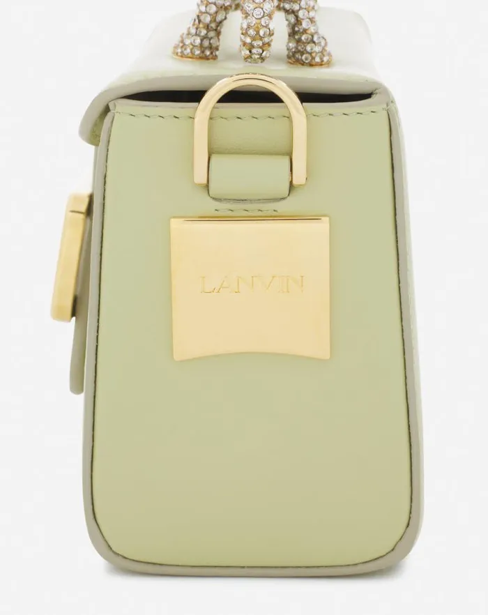 Women Lanvin Pencil Nano Pencil Cat Bag In Leather And Rhinestones Almondvanilla Women Lanvin Pencil Nano Pencil Cat Bag In Leather And Rhinestones Almondvanilla
