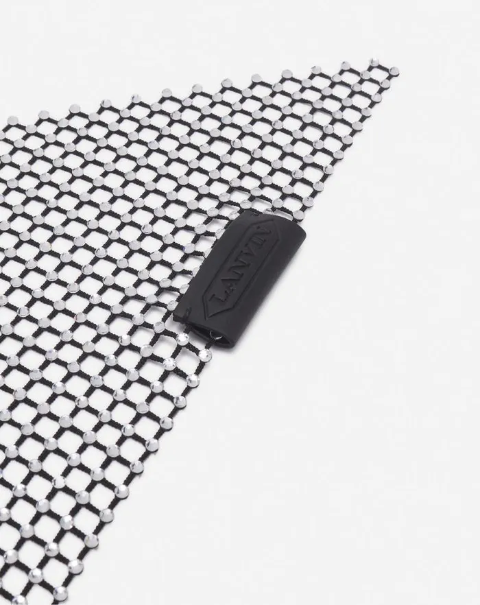 Women Lanvin Silks and Scarves Resille Mesh Choker With Rhinestones Blackcrystal Women Lanvin Silks and Scarves Resille Mesh Choker With Rhinestones Blackcrystal