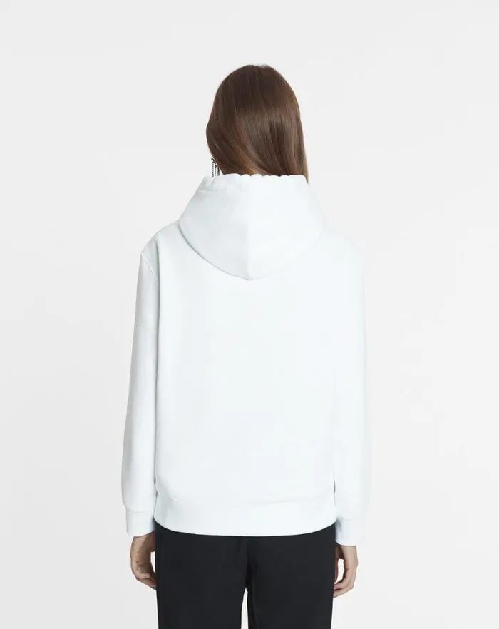 Women Lanvin TShirts and Sweatshirts Lanvin Bead Embroidered Hoodie Optic White Women Lanvin TShirts and Sweatshirts Lanvin Bead Embroidered Hoodie Optic White