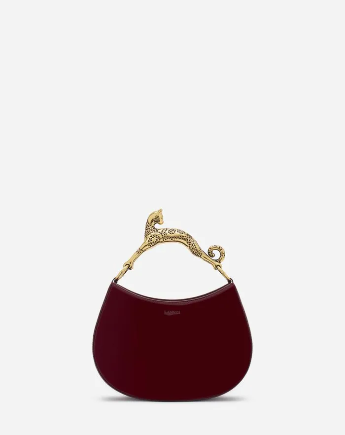 Women Lanvin Tote Bags and Top Handle Bags Hobo Cat Bag In Glossy Leather Burgundy Women Lanvin Tote Bags and Top Handle Bags Hobo Cat Bag In Glossy Leather Burgundy