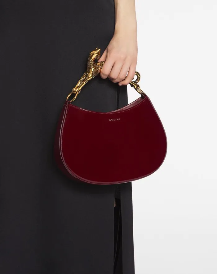 Women Lanvin Tote Bags and Top Handle Bags Hobo Cat Bag In Glossy Leather Burgundy Women Lanvin Tote Bags and Top Handle Bags Hobo Cat Bag In Glossy Leather Burgundy