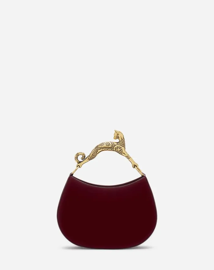 Women Lanvin Tote Bags and Top Handle Bags Hobo Cat Bag In Glossy Leather Burgundy Women Lanvin Tote Bags and Top Handle Bags Hobo Cat Bag In Glossy Leather Burgundy