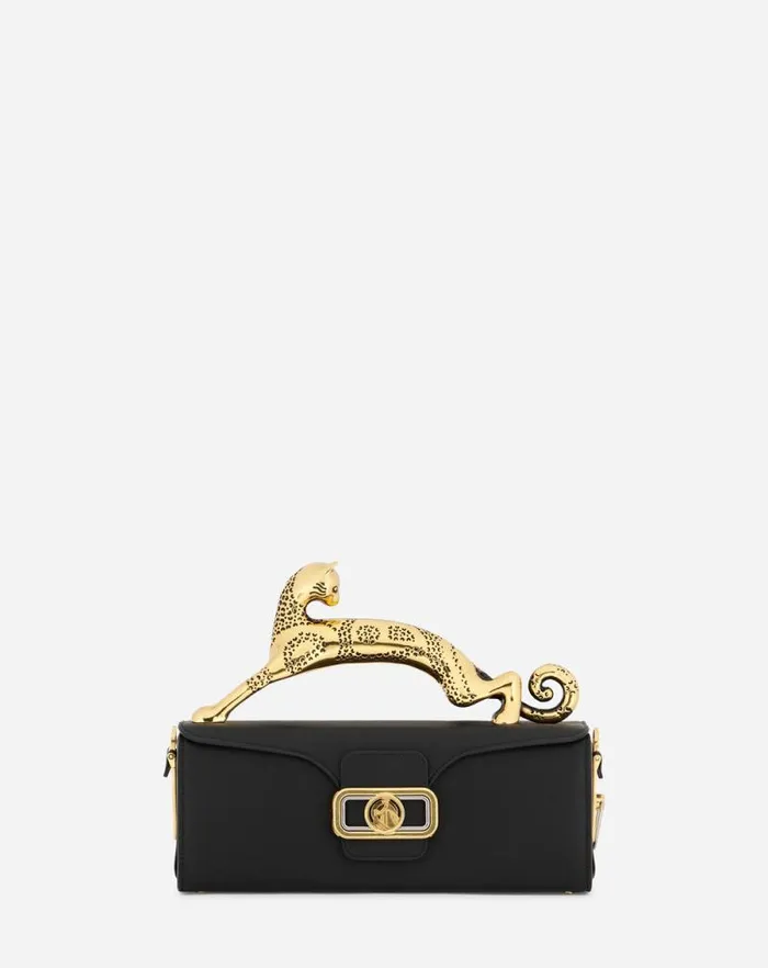Women Lanvin Tote Bags and Top Handle Bags Pencil Cat Bag In Box Calf Black