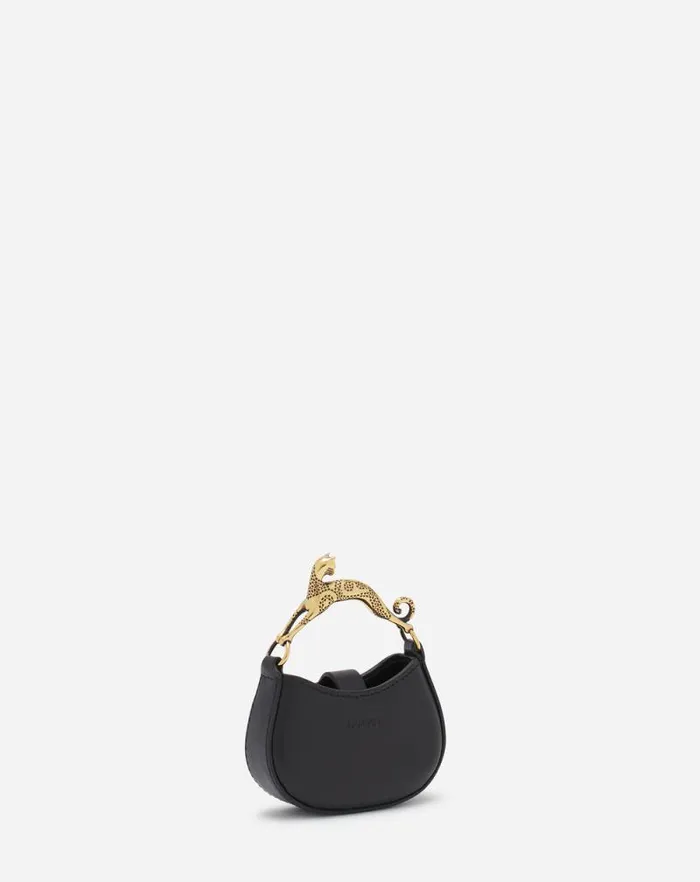 Women Lanvin Wallets and Small Leather Goods Micro Hobo Cat Charm Bag In Leather Black Women Lanvin Wallets and Small Leather Goods Micro Hobo Cat Charm Bag In Leather Black
