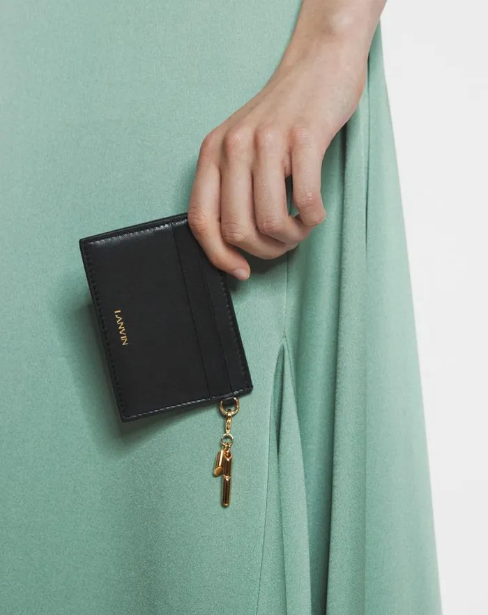 Women Lanvin Wallets and Small Leather Goods Squence Leather Cardholder Black Women Lanvin Wallets and Small Leather Goods Squence Leather Cardholder Black