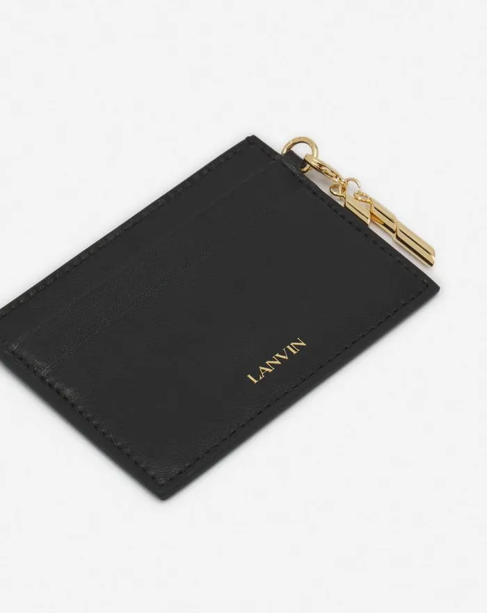 Women Lanvin Wallets and Small Leather Goods Squence Leather Cardholder Black Women Lanvin Wallets and Small Leather Goods Squence Leather Cardholder Black