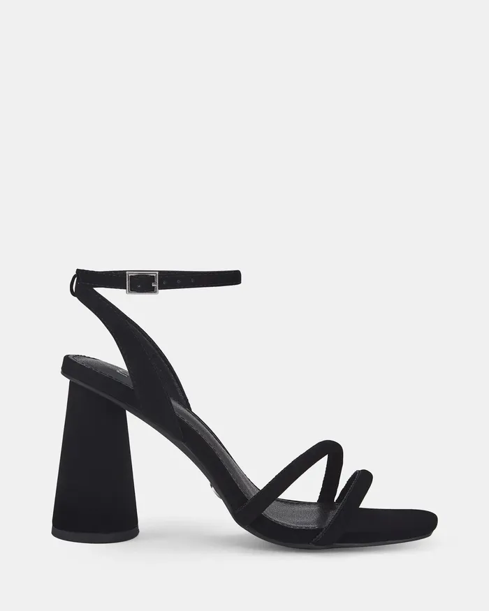 Women LARKIN BLACK Open Toe Heels Party NOVO Shoes