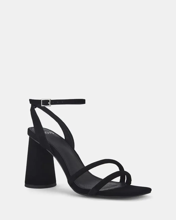 Women LARKIN BLACK Open Toe Heels Party NOVO Shoes