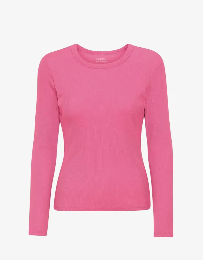 Women Long Sleeve Tops Colorful Standard Women Organic Rib LS TShirt Bubblegum Pink Women Long Sleeve Tops Colorful Standard Women Organic Rib LS TShirt Bubblegum Pink