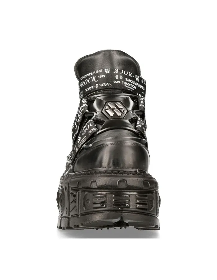 WomenMen Ankle Boot Black Imperfect MMet285C2 New Rock Booties