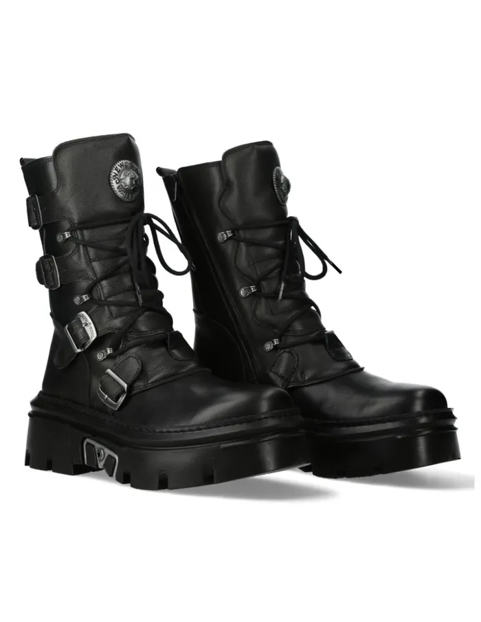 WomenMen Ankle Boot Black Reactor MWall373S13 New Rock Boots