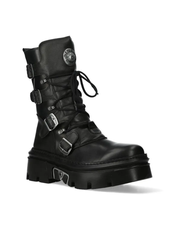 WomenMen Ankle Boot Black Reactor MWall373S13 New Rock Boots WomenMen Ankle Boot Black Reactor MWall373S13 New Rock Boots