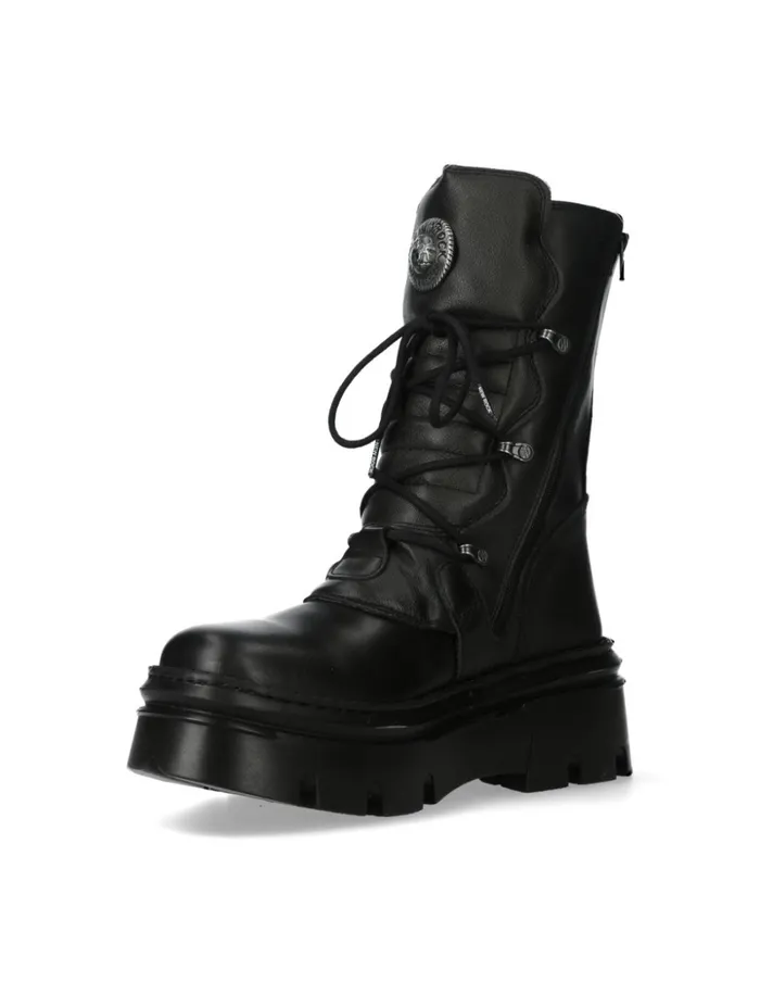 WomenMen Ankle Boot Black Reactor MWall373S13 New Rock Boots WomenMen Ankle Boot Black Reactor MWall373S13 New Rock Boots