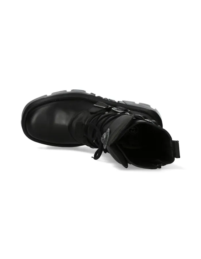 WomenMen Ankle Boot Black Reactor MWall373S13 New Rock Boots WomenMen Ankle Boot Black Reactor MWall373S13 New Rock Boots