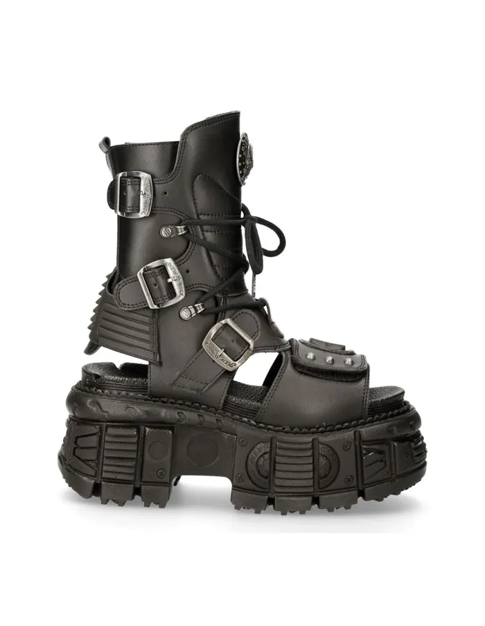 WomenMen Ankle Boot Black Tank MBios107V1 New Rock Platform WomenMen Ankle Boot Black Tank MBios107V1 New Rock Platform