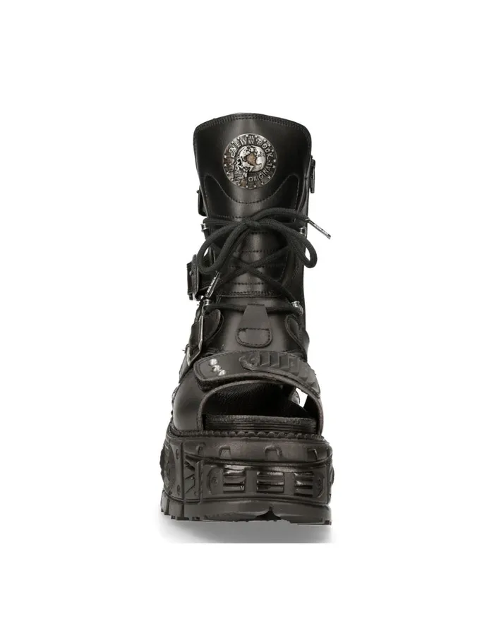 WomenMen Ankle Boot Black Tank MBios107V1 New Rock Platform WomenMen Ankle Boot Black Tank MBios107V1 New Rock Platform