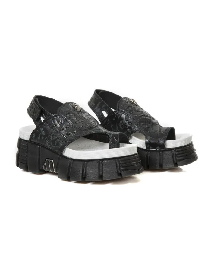 WomenMen Black Tower Bio MBios102C1 New Rock Sandals
