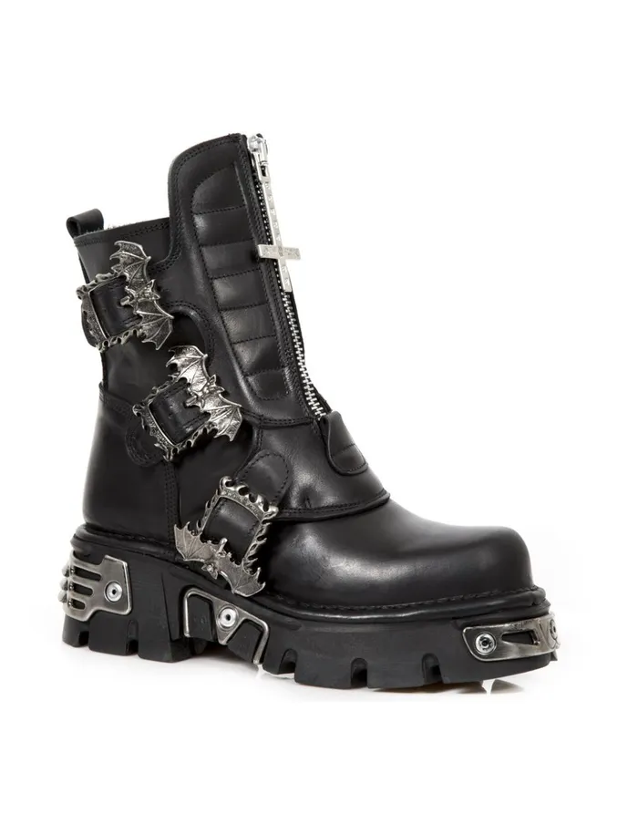 WomenMen Boot Metallic M1487C2 New Rock Boots