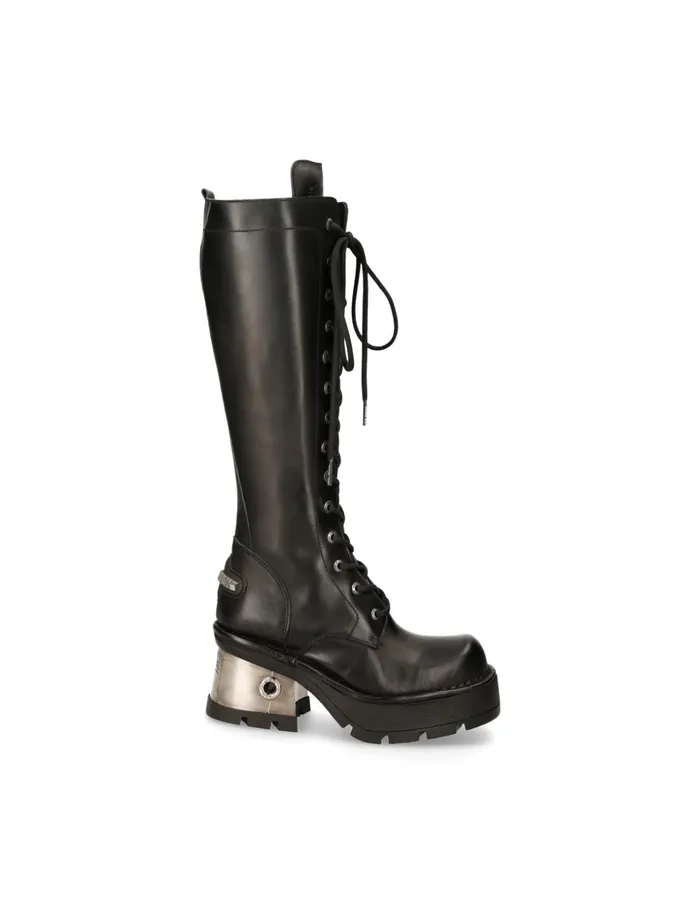 WomenMen High Boot Black New With Laces M236S1 New Rock High Boots WomenMen High Boot Black New With Laces M236S1 New Rock High Boots