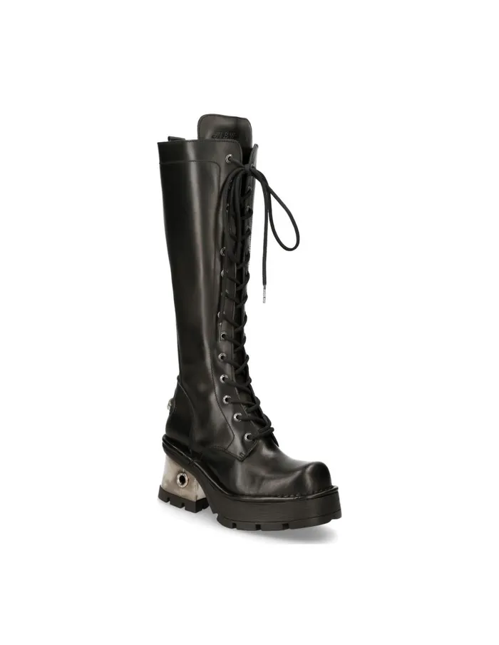 WomenMen High Boot Black New With Laces M236S1 New Rock High Boots WomenMen High Boot Black New With Laces M236S1 New Rock High Boots