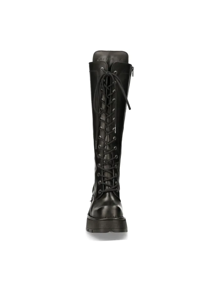 WomenMen High Boot Black New With Laces M236S1 New Rock High Boots WomenMen High Boot Black New With Laces M236S1 New Rock High Boots