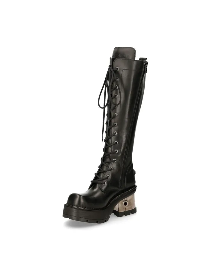 WomenMen High Boot Black New With Laces M236S1 New Rock High Boots WomenMen High Boot Black New With Laces M236S1 New Rock High Boots
