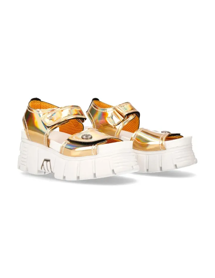 WomenMen Metallic MBios105C2 New Rock Sandals