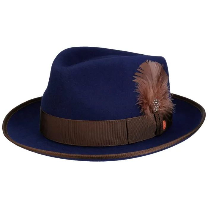 WomenMen Pork Pie Hats Mayser Jannes Player Wool Hat Dark Blue