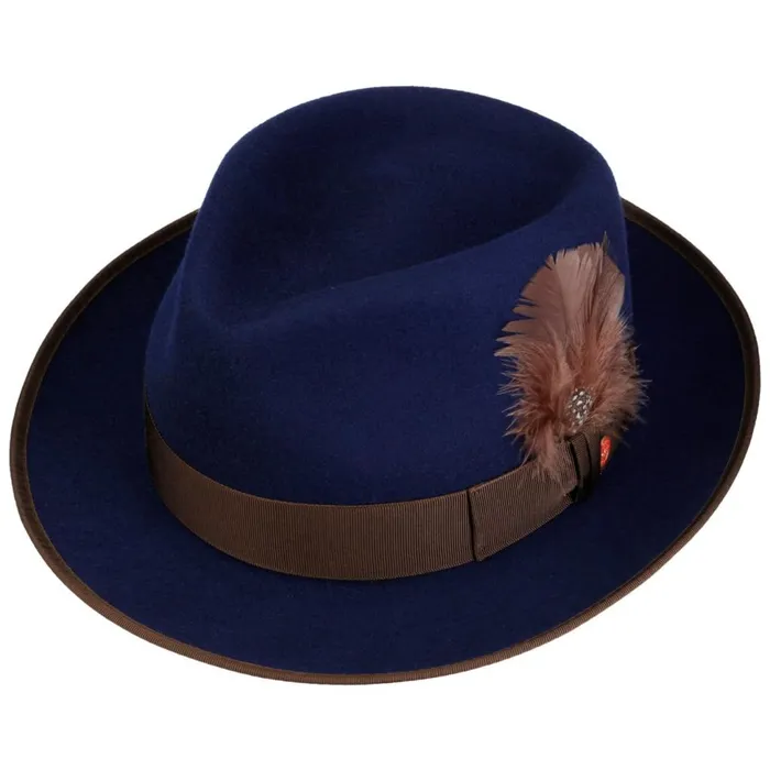 WomenMen Pork Pie Hats Mayser Jannes Player Wool Hat Dark Blue WomenMen Pork Pie Hats Mayser Jannes Player Wool Hat Dark Blue