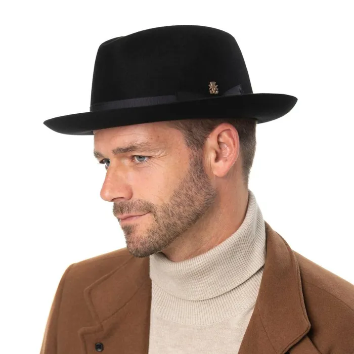 WomenMen Pork Pie Hats Mayser Premium Hair Felt Hat Zechbauer Black WomenMen Pork Pie Hats Mayser Premium Hair Felt Hat Zechbauer Black