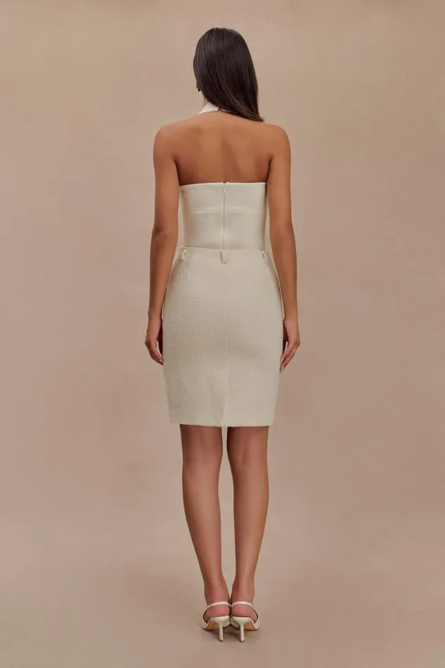 Women Meshki Bottoms Addison Boucle Knee Length Skirt 8211 Ivory