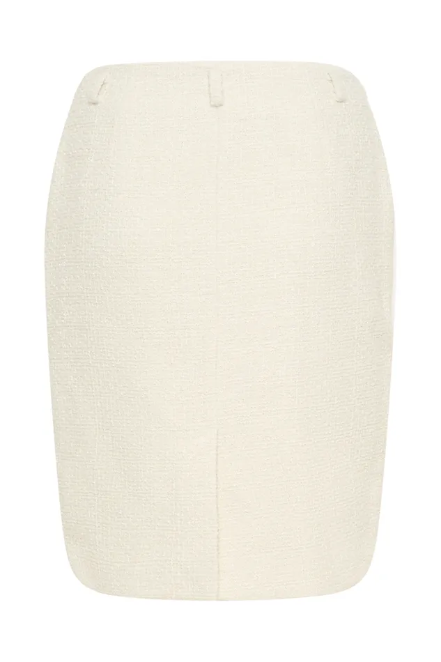 Women Meshki Bottoms Addison Boucle Knee Length Skirt 8211 Ivory