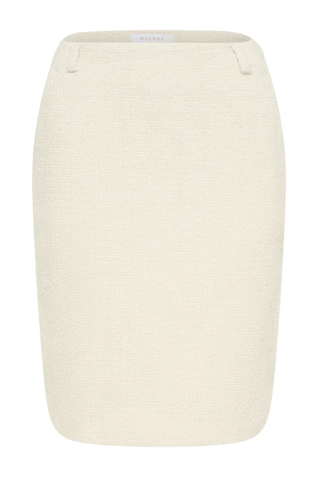 Women Meshki Bottoms Addison Boucle Knee Length Skirt 8211 Ivory