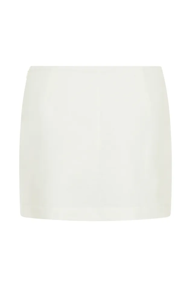 Women Meshki Bottoms Ciara Linen Mini Skort 8211 White