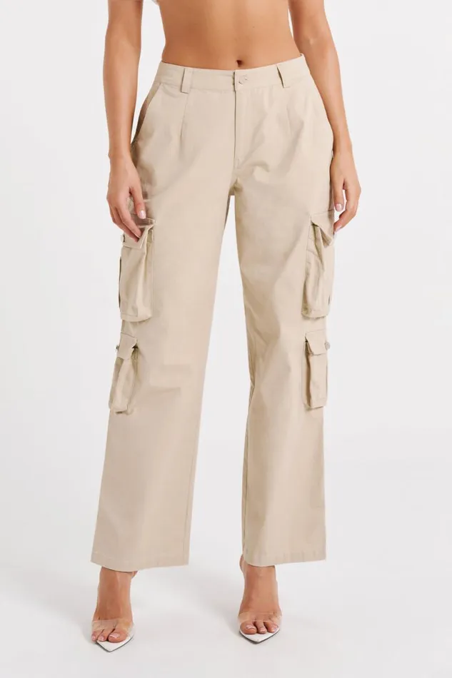 Women Meshki Bottoms Clea Cargo Pant 8211 Stone