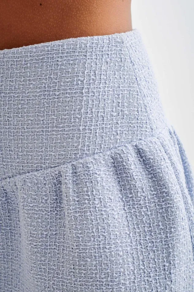 Women Meshki Bottoms Cyrus Gathered Boucle Mini Skirt 8211 Sky Blue