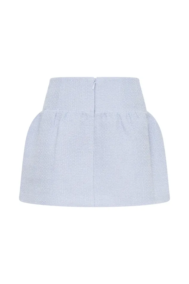 Women Meshki Bottoms Cyrus Gathered Boucle Mini Skirt 8211 Sky Blue