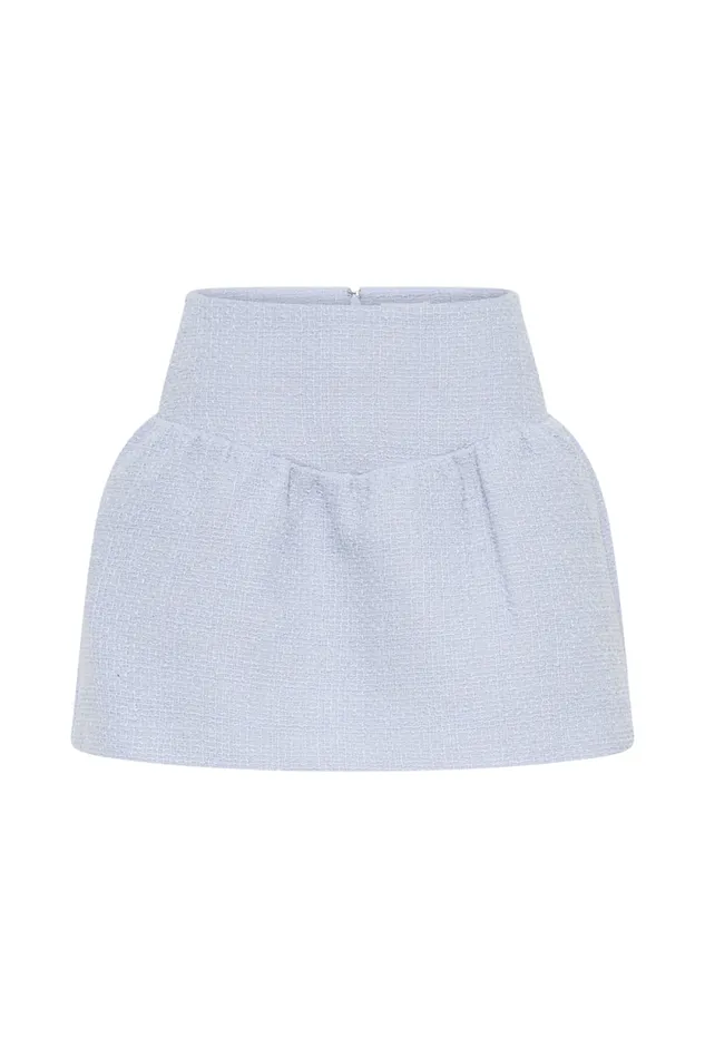 Women Meshki Bottoms Cyrus Gathered Boucle Mini Skirt 8211 Sky Blue