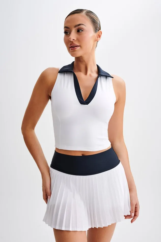 Women Meshki Bottoms Denver Pleated Active Mini Skirt 8211 BlackWhite